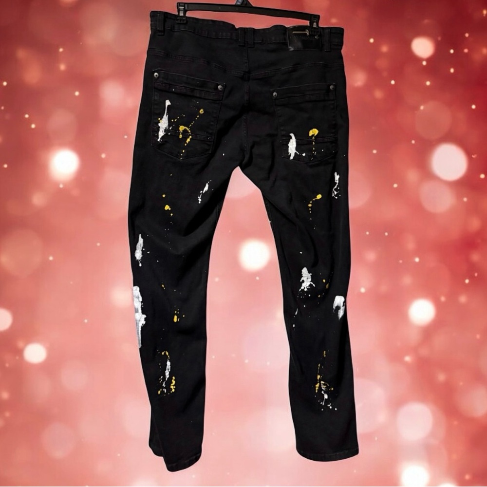 Copper Rivet ~ Jeans ~ Men’s ~ Slim Fit ~ Black ~ Graphic Denim Pants ~ 38 X 32 - Picture 14 of 16
